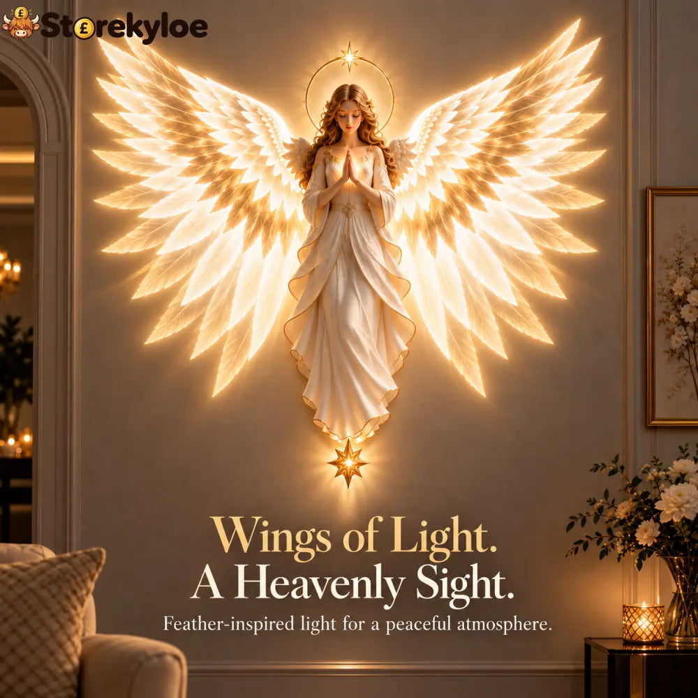✝️✨ Angel of Hope™, Heavenly Wings Projection Wall Light | Christian Home Decor & Faith Gift