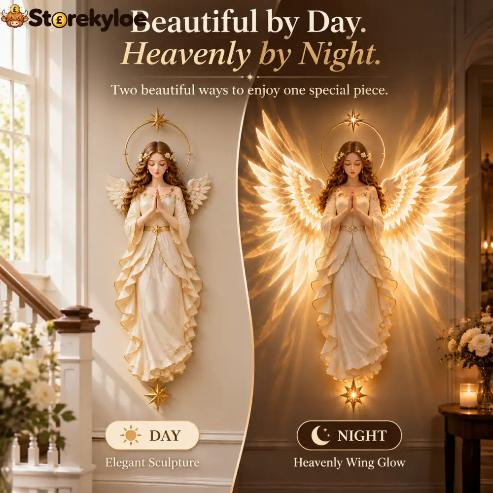 ✝️✨ Angel of Hope™, Heavenly Wings Projection Wall Light | Christian Home Decor & Faith Gift