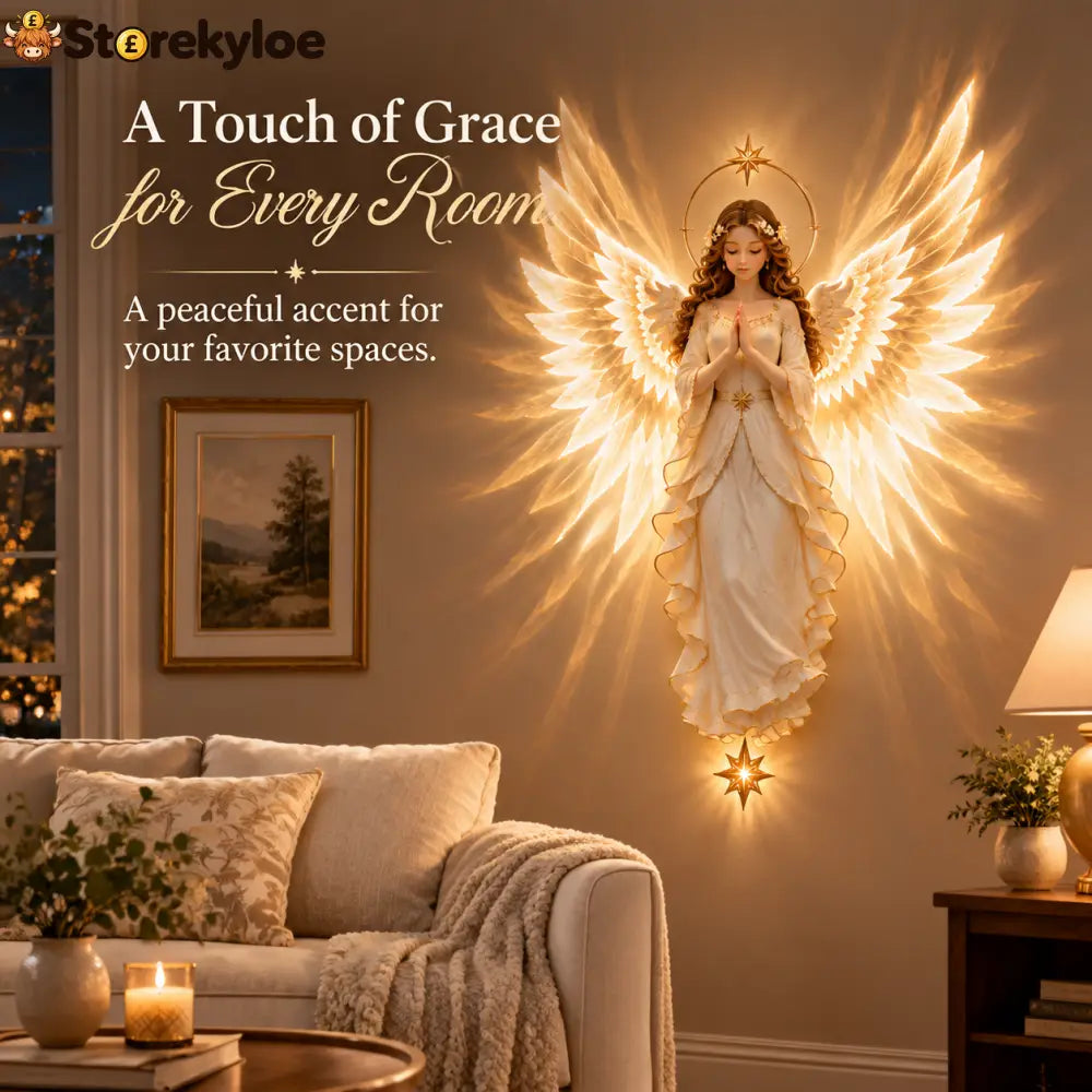 ✝️✨ Angel of Hope™, Heavenly Wings Projection Wall Light | Christian Home Decor & Faith Gift