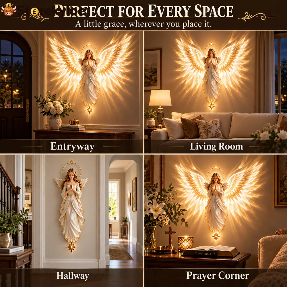 ✝️✨ Angel of Hope™, Heavenly Wings Projection Wall Light | Christian Home Decor & Faith Gift