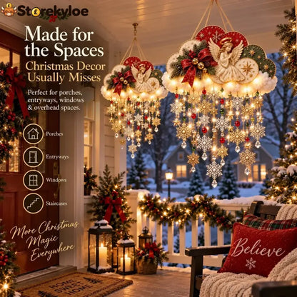 🔥✨ Angelic Christmas Snowfall Cloud – Lighted Hanging Holiday Decor☁️✨