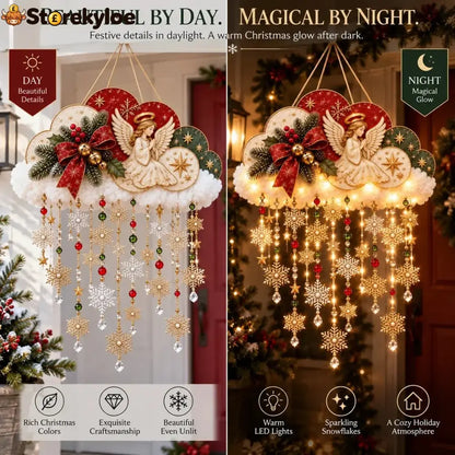 🔥✨ Angelic Christmas Snowfall Cloud – Lighted Hanging Holiday Decor☁️✨