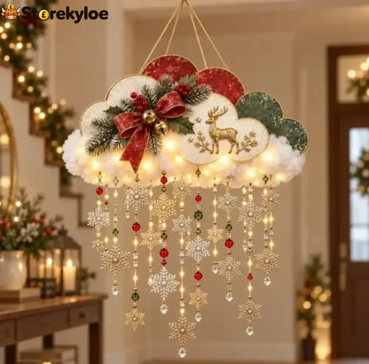 🔥✨ Angelic Christmas Snowfall Cloud – Lighted Hanging Holiday Decor☁️✨ - Reindeer