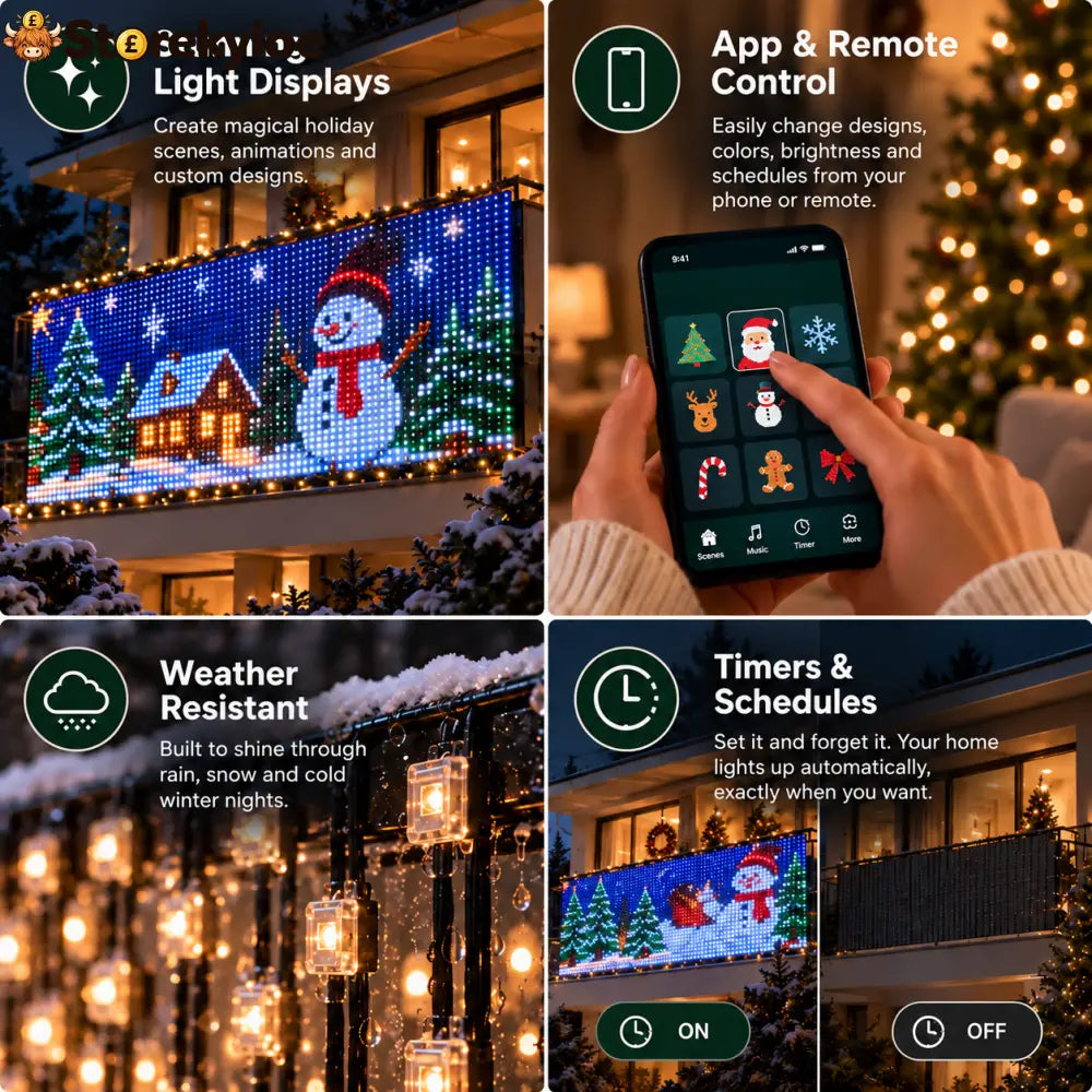 Animated Christmas LED Curtain Lights A Window Full of Christmas 🎄✨