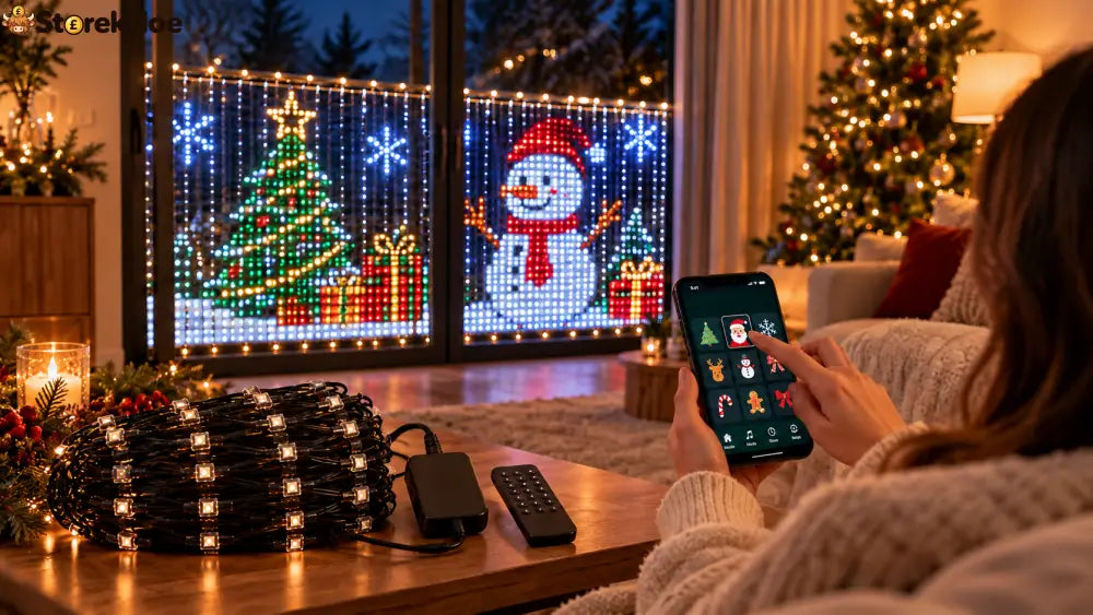 Animated Christmas LED Curtain Lights A Window Full of Christmas 🎄✨