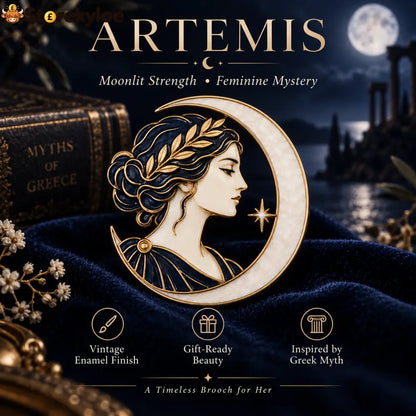 Artemis Brooch 🌙 | Greek Mythology Moon Goddess Pin - Artemis Brooch