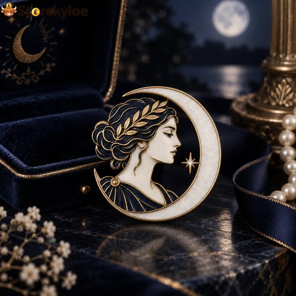 Artemis Brooch 🌙 | Greek Mythology Moon Goddess Pin - Artemis Brooch