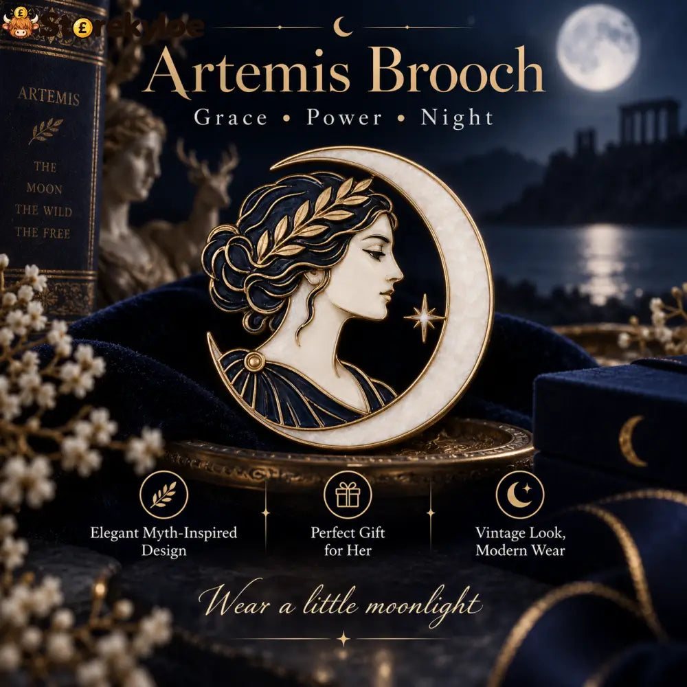 Artemis Brooch 🌙 | Greek Mythology Moon Goddess Pin - Artemis Brooch