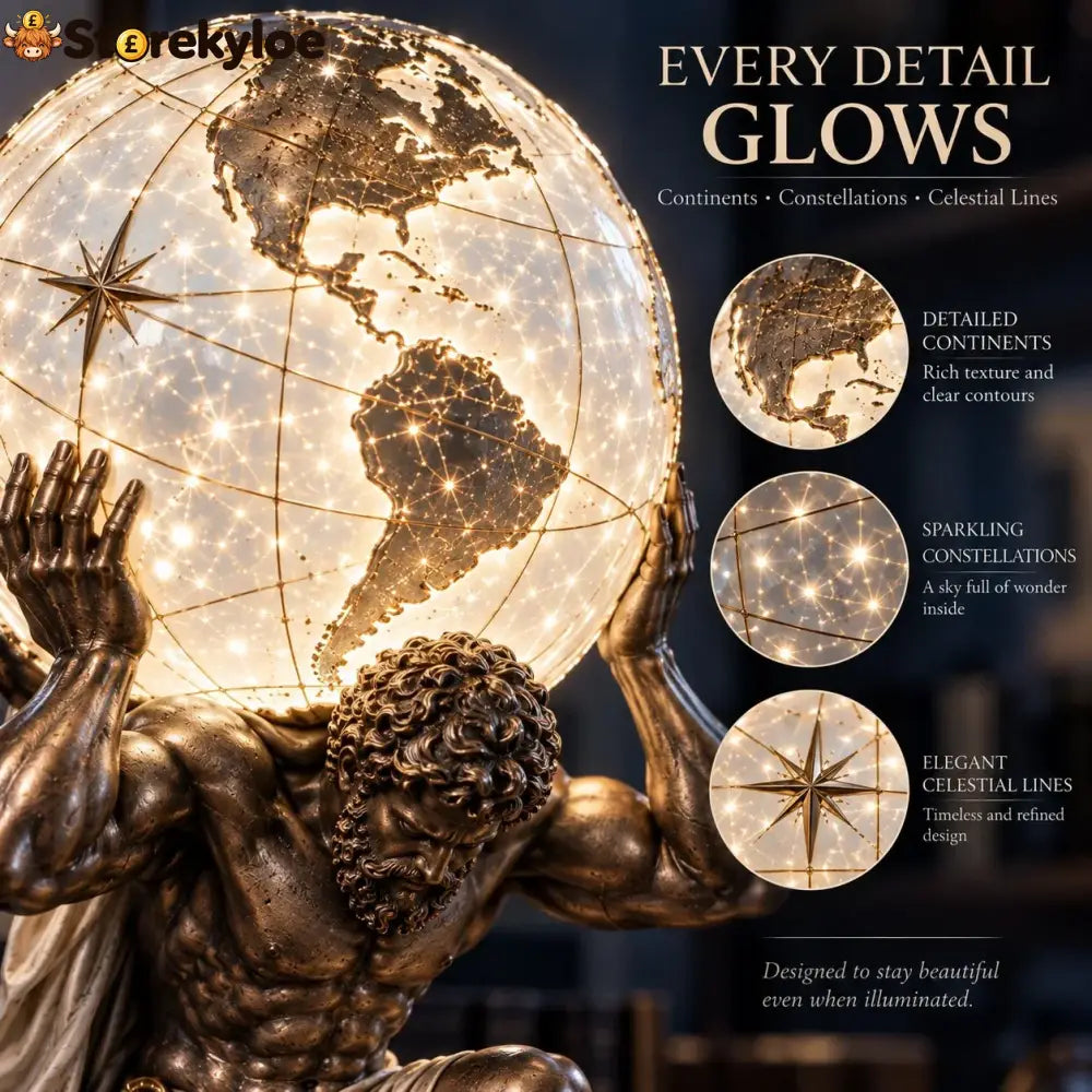 🌍 Atlas Illuminated World Sphere Lamp🌌