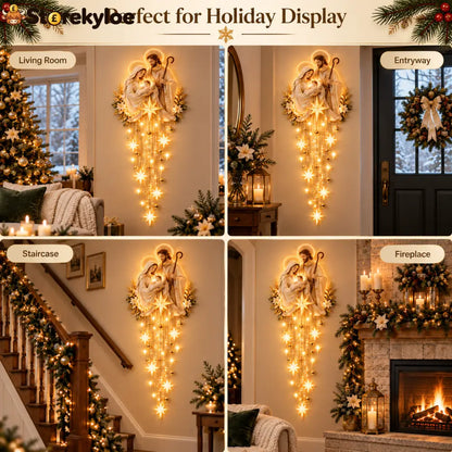 ✝️✨AuraNativity™ Cascading Lighted Wall Art – A Cascading Holiday Heirloom