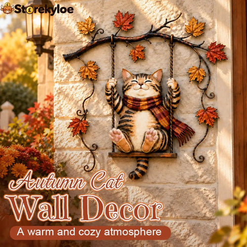 🍁Autumn Cat Metal Wall Decor🐱 - Houseware & Kitchen
