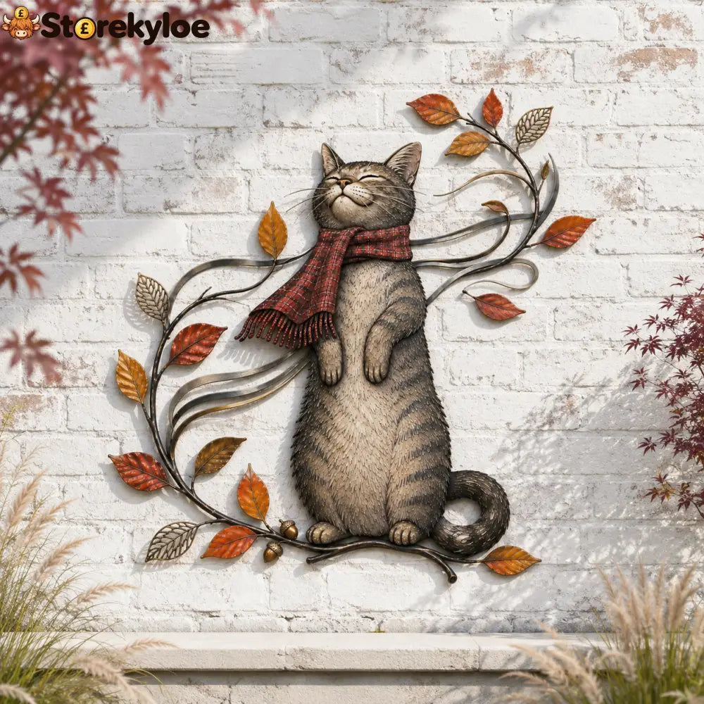 🍁Autumn Cat Metal Wall Decor🐱 - Houseware & Kitchen