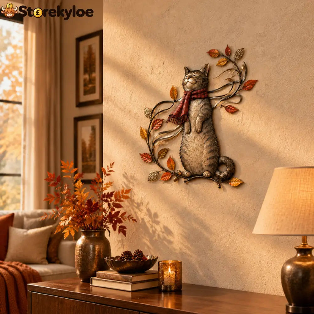 🍁Autumn Cat Metal Wall Decor🐱 - Houseware & Kitchen