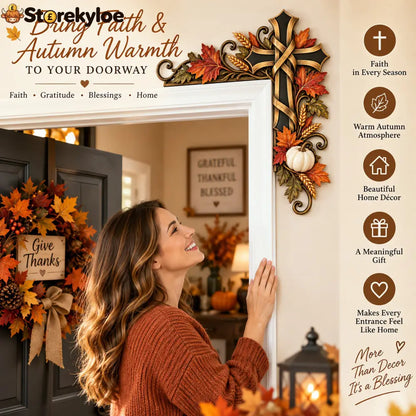 🍂 Autumn Door Frame Corner Topper – Faith & Harvest Décor ✝️🎃
