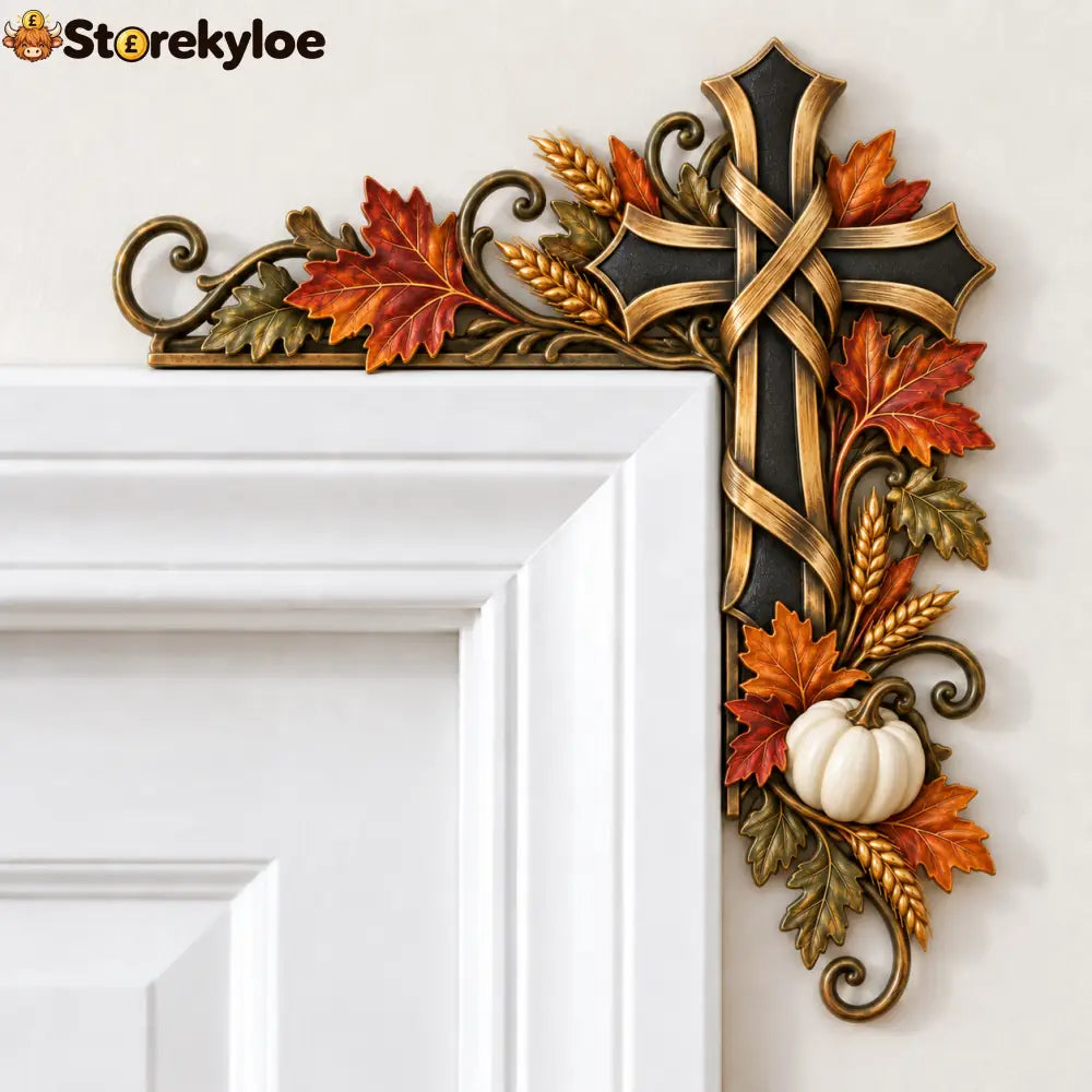 🍂 Autumn Door Frame Corner Topper – Faith & Harvest Décor ✝️🎃 - ✝️ Faith Cross / Right Side