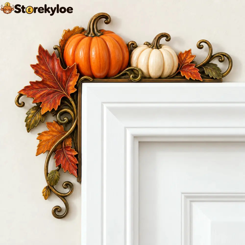 🍂 Autumn Door Frame Corner Topper – Faith & Harvest Décor ✝️🎃 - 🎃 Harvest Pumpkin / Left Side