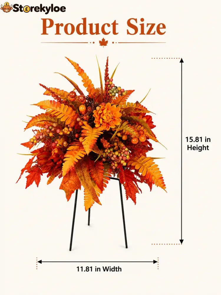 🍂Autumn Harvest Floral Garden Stake Arrangement - Autumn Harvest Floral Decoration, 1 PC (with ground stake)