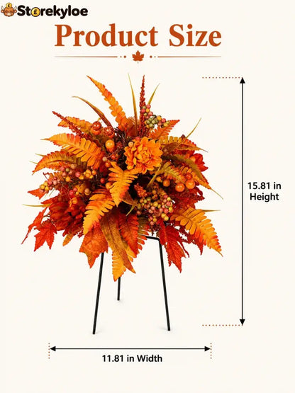 🍂Autumn Harvest Floral Garden Stake Arrangement - Autumn Harvest Floral Decoration, 1 PC (with ground stake)