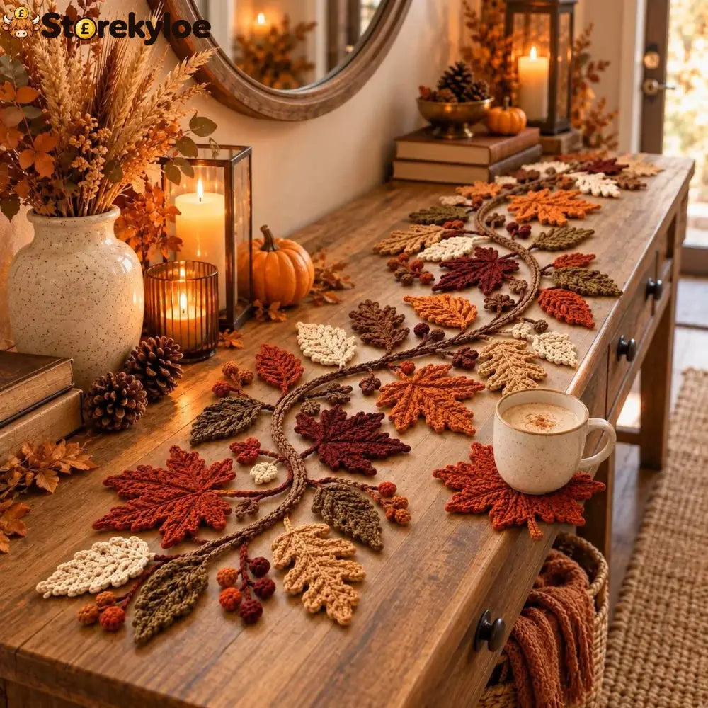 🍂 Autumn Leaf Table Runner | Fall Thanksgiving Dining Table Centerpiece Decor 🦃 - 13’’ × 72’’ (33 × 183 cm)