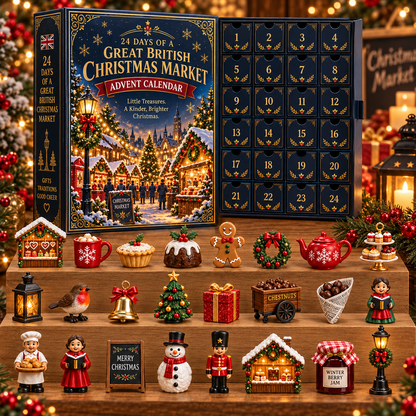 24 Days of a Great British Christmas Market Advent Calendar – 24 Festive Miniature Surprises
