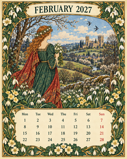 🌿 A Year of Timeless Days 2027 Wall Calendar – Storybook Gardens & Country Charm ：Afternoon tea, changing seasons and the beauty of unhurried days.