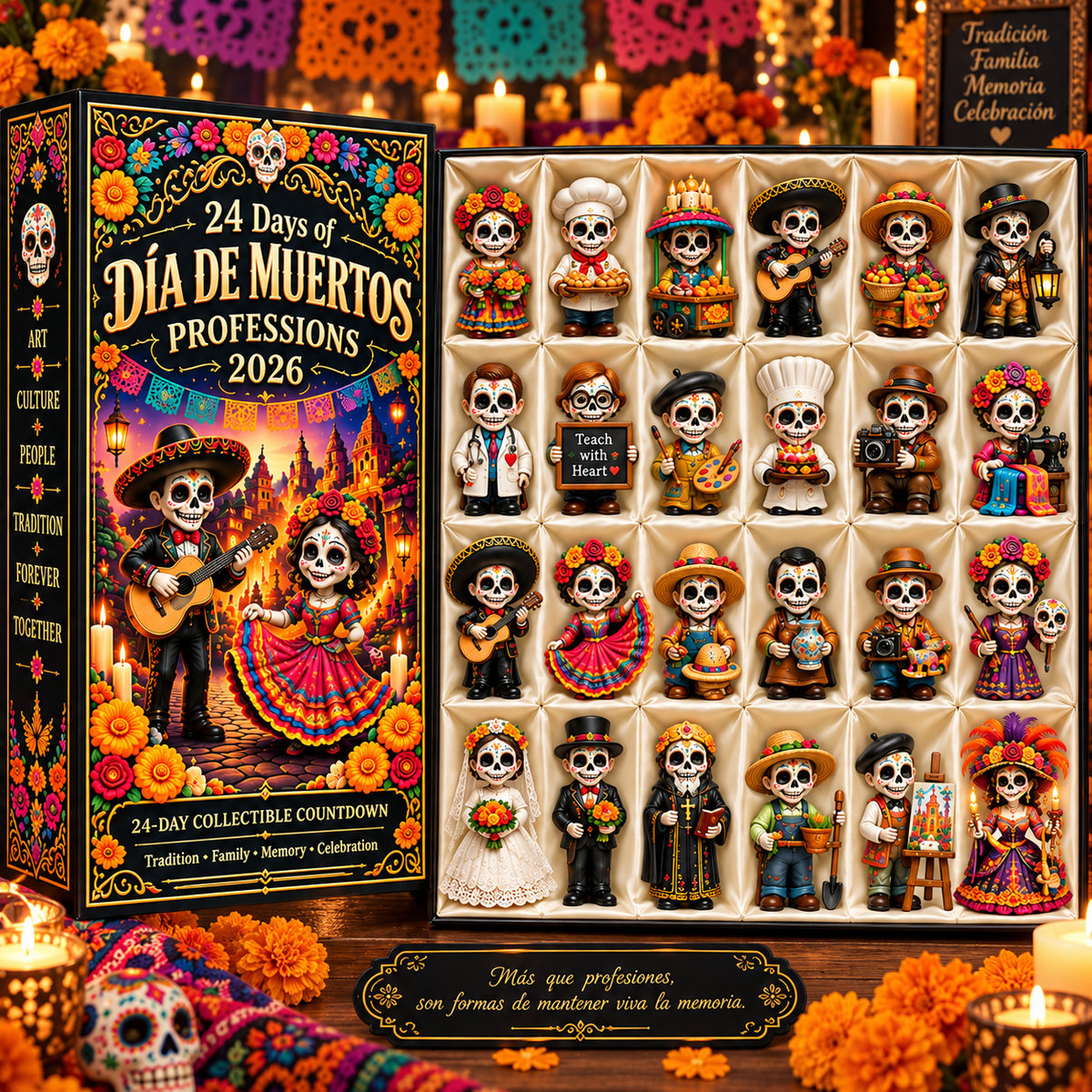 24 Days of Día de Muertos Professions 2026 – 24-Day Collectible Countdown Calendar with 24 Unique Profession Miniatures, Colorful Day of the Dead Gift Collection - image 7