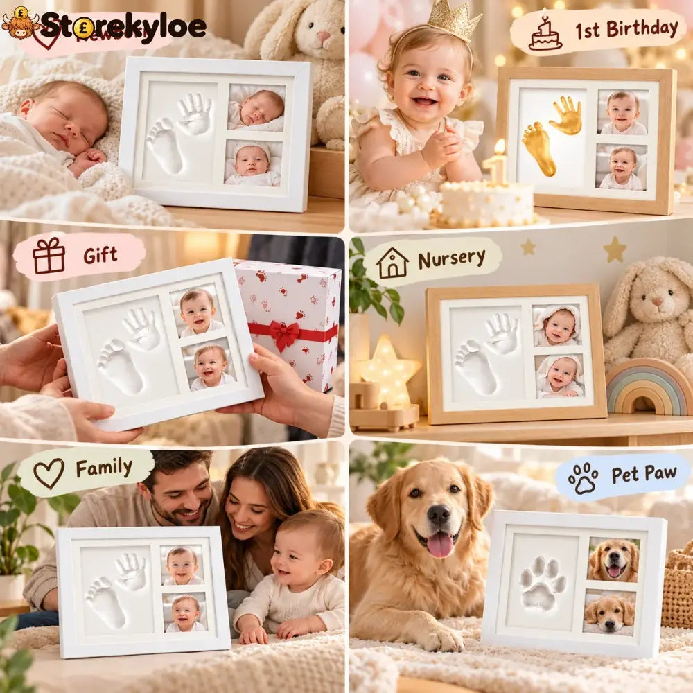 Baby handprint & footprint keepsake frame