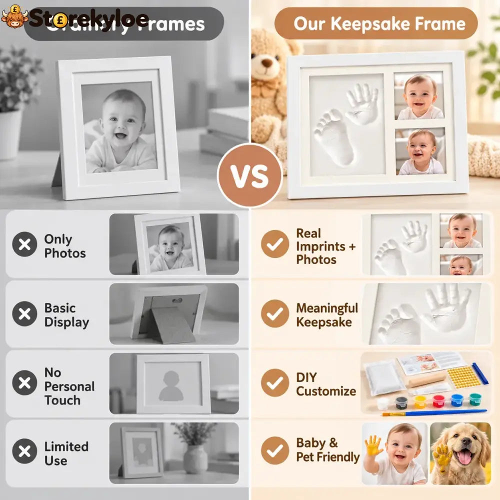 Baby handprint & footprint keepsake frame