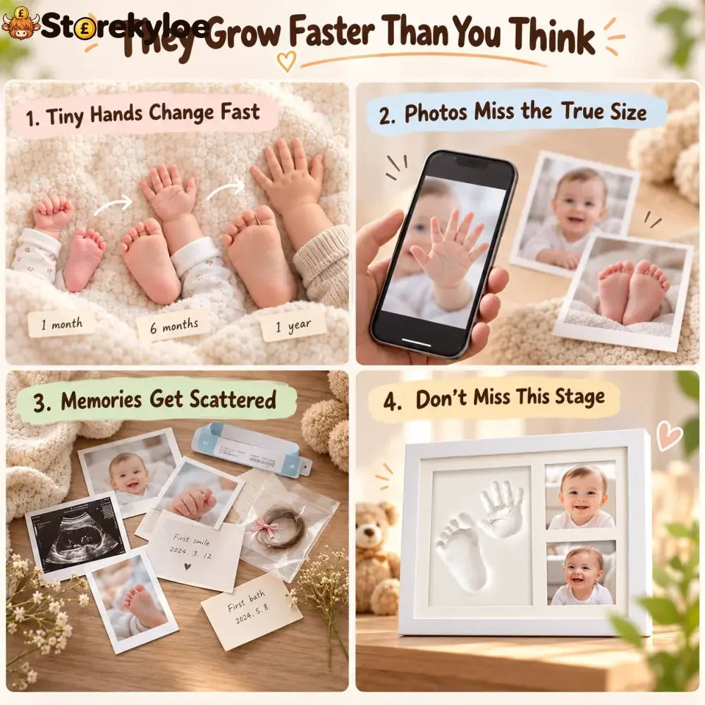 Baby handprint & footprint keepsake frame