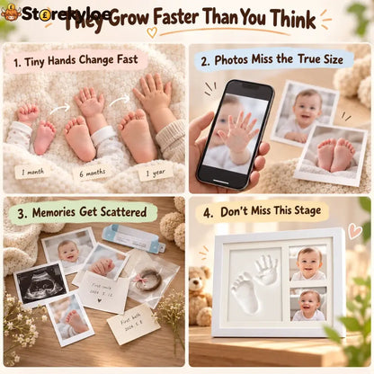 Baby handprint & footprint keepsake frame