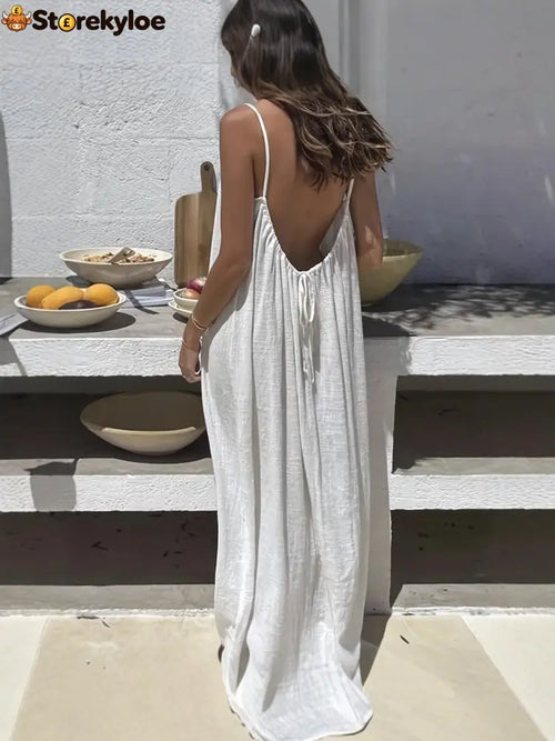 Backless Spaghetti Strap Maxi Dress