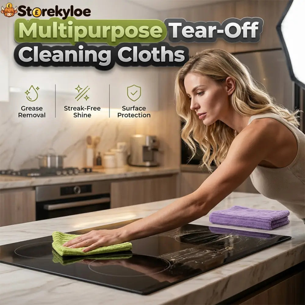 🍃 Bamboo Fiber Cleaning Cloth Roll – Thick Absorbent Tear-Off Kitchen Towels for Grease Spills & Everyday Cleaning