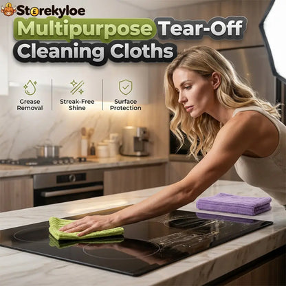 🍃 Bamboo Fiber Cleaning Cloth Roll – Thick Absorbent Tear-Off Kitchen Towels for Grease Spills & Everyday Cleaning