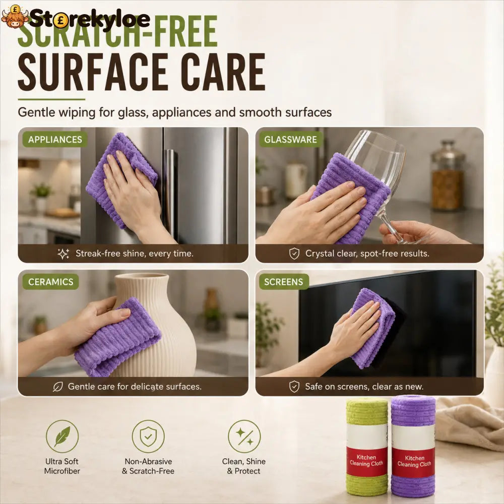 🍃 Bamboo Fiber Cleaning Cloth Roll – Thick Absorbent Tear-Off Kitchen Towels for Grease Spills & Everyday Cleaning