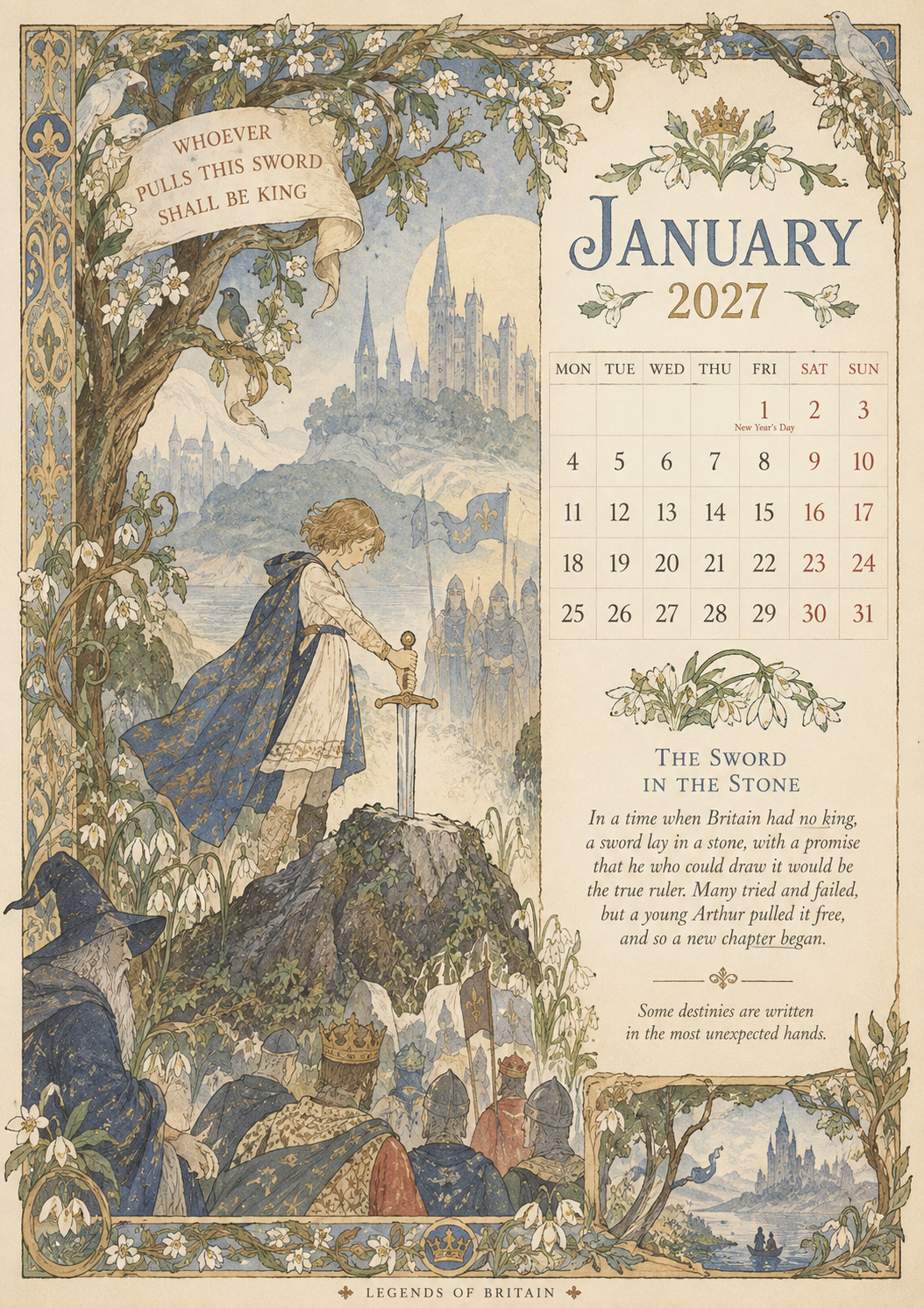 Legends of Britain 2027 Wall Calendar – Folk Tales, Monsters & Old Stories ——12 Months of Ancient Legends, Mysterious Creatures & Forgotten British Tales