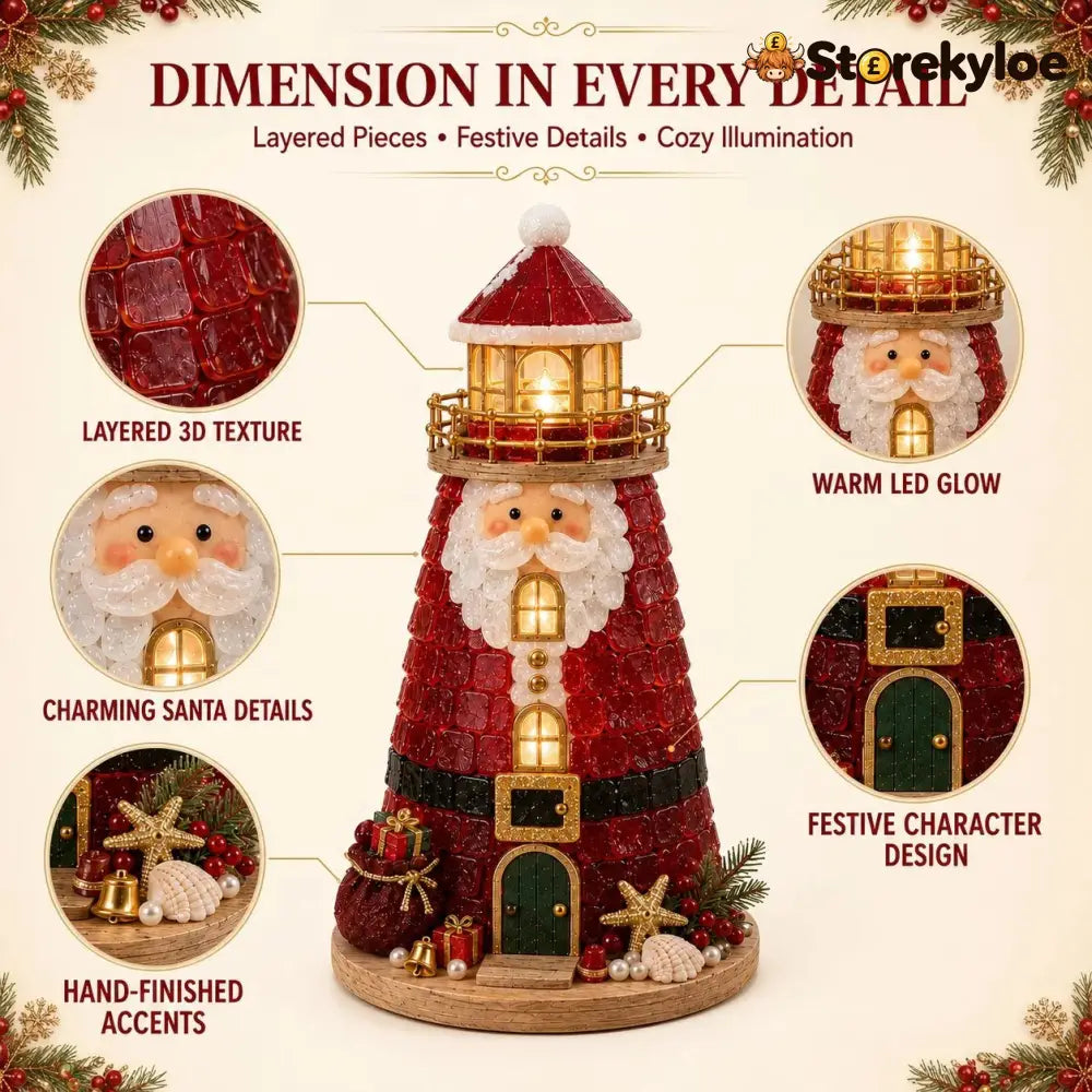 🎄Beginner-Friendly DIY Lighted Christmas Character Sea Glass-Style Lighthouse Kit Collection | Complete Kit with Sea