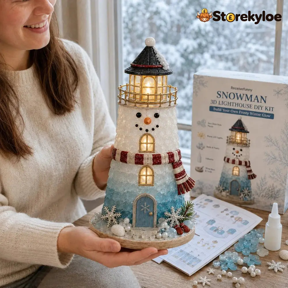 🎄Beginner-Friendly DIY Lighted Christmas Character Sea Glass-Style Lighthouse Kit Collection | Complete Kit with Sea