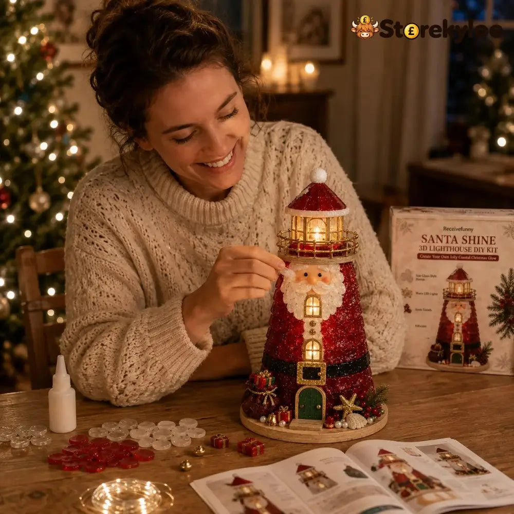 🎄Beginner-Friendly DIY Lighted Christmas Character Sea Glass-Style Lighthouse Kit Collection | Complete Kit with Sea
