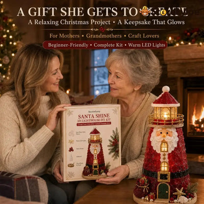 🎄Beginner-Friendly DIY Lighted Christmas Character Sea Glass-Style Lighthouse Kit Collection | Complete Kit with Sea