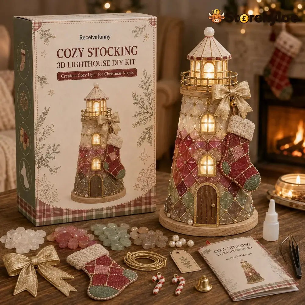 🎄Beginner-Friendly DIY Lighted Christmas Character Sea Glass-Style Lighthouse Kit Collection | Complete Kit with Sea