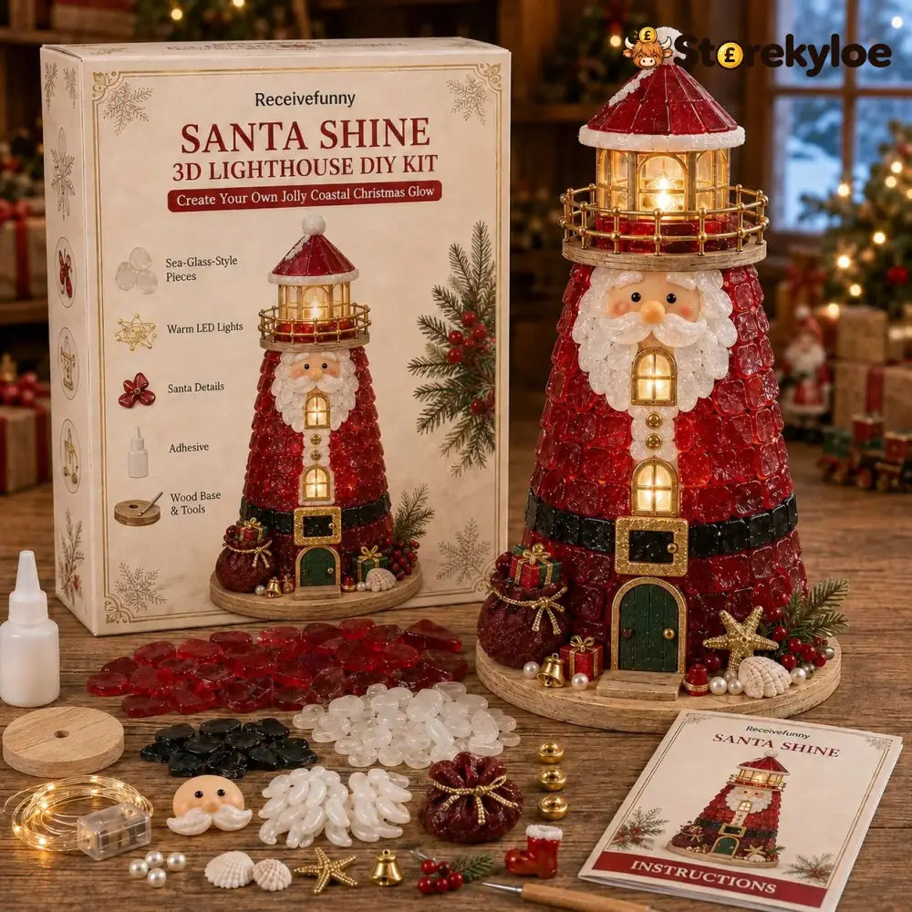 🎄Beginner-Friendly DIY Lighted Christmas Character Sea Glass-Style Lighthouse Kit Collection | Complete Kit with Sea