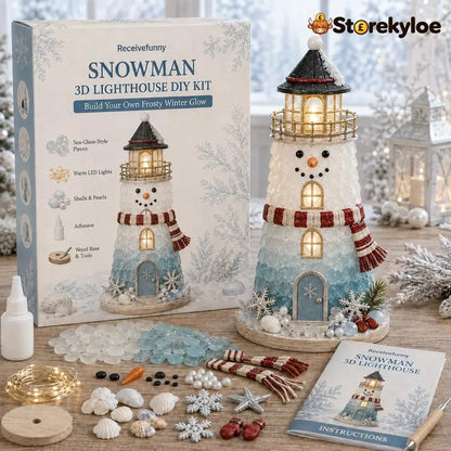 🎄Beginner-Friendly DIY Lighted Christmas Character Sea Glass-Style Lighthouse Kit Collection | Complete Kit with Sea