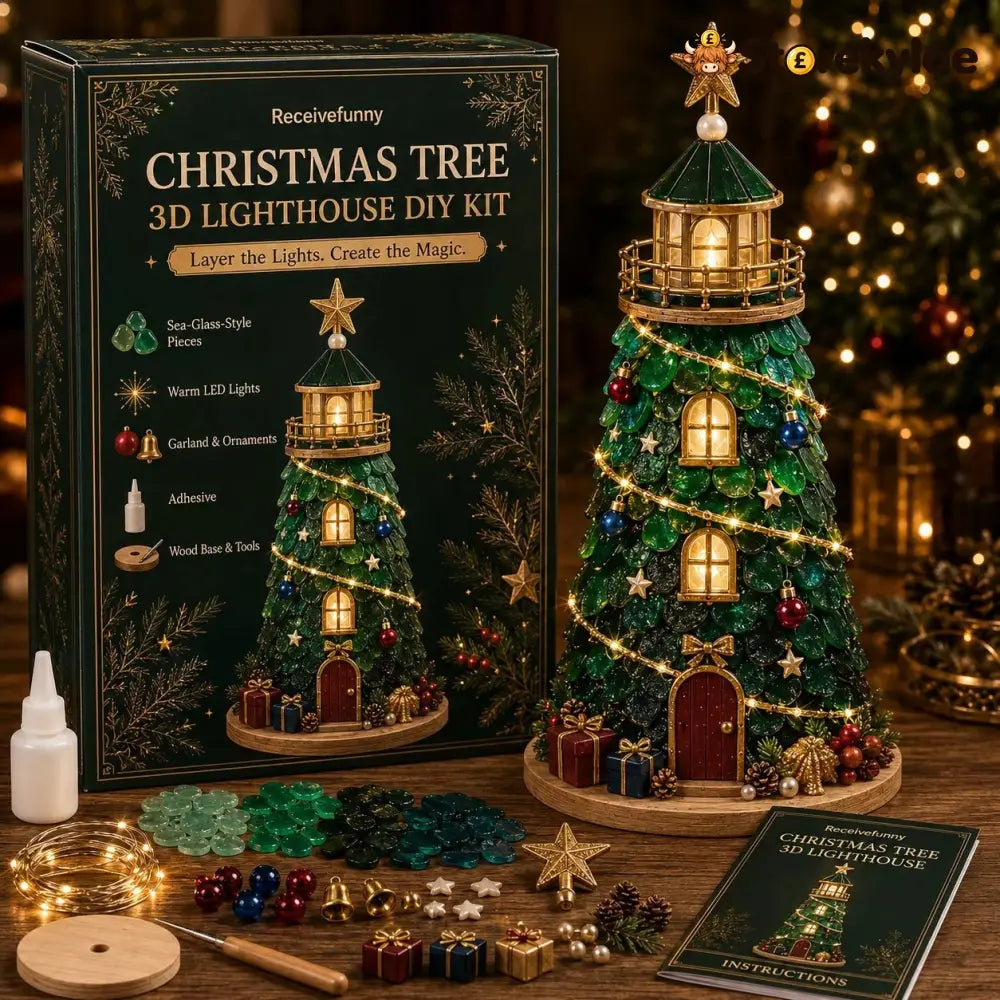 🎄Beginner-Friendly DIY Lighted Christmas Character Sea Glass-Style Lighthouse Kit Collection | Complete Kit with Sea