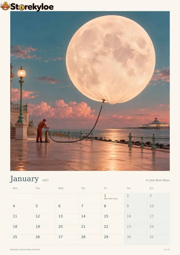 Behind The Sky, 2027 Art Calendar Someone Has To Keep The Sky Running. - BEHIND THE SKY