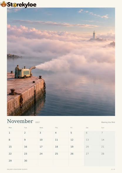 Behind The Sky, 2027 Art Calendar Someone Has To Keep The Sky Running. - BEHIND THE SKY