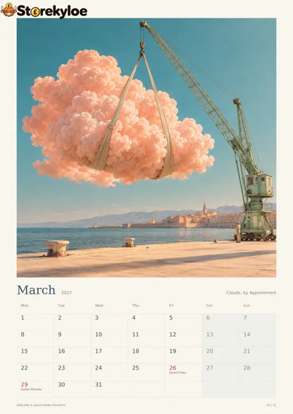 Behind The Sky, 2027 Art Calendar Someone Has To Keep The Sky Running. - BEHIND THE SKY
