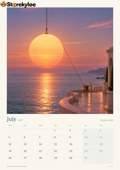 Behind The Sky, 2027 Art Calendar Someone Has To Keep The Sky Running. - BEHIND THE SKY