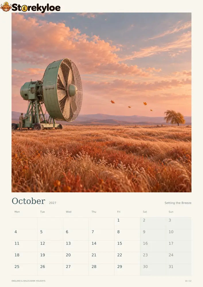 Behind The Sky, 2027 Art Calendar Someone Has To Keep The Sky Running. - BEHIND THE SKY