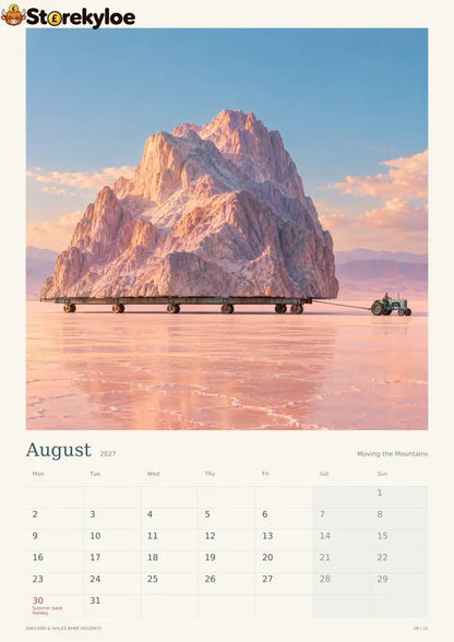 Behind The Sky, 2027 Art Calendar Someone Has To Keep The Sky Running. - BEHIND THE SKY