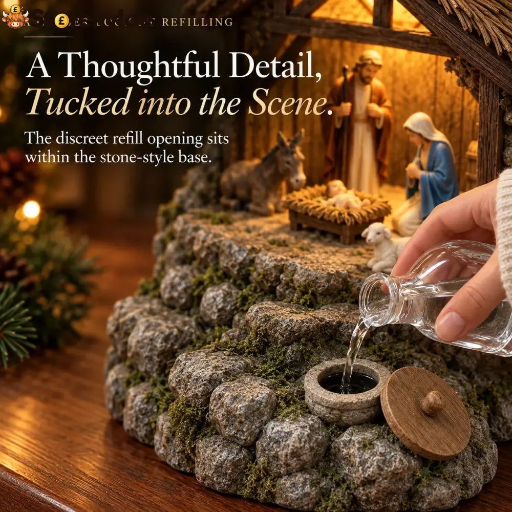 😍Bethlehem Glow – Lighted Nativity Mist Diffuser💧
